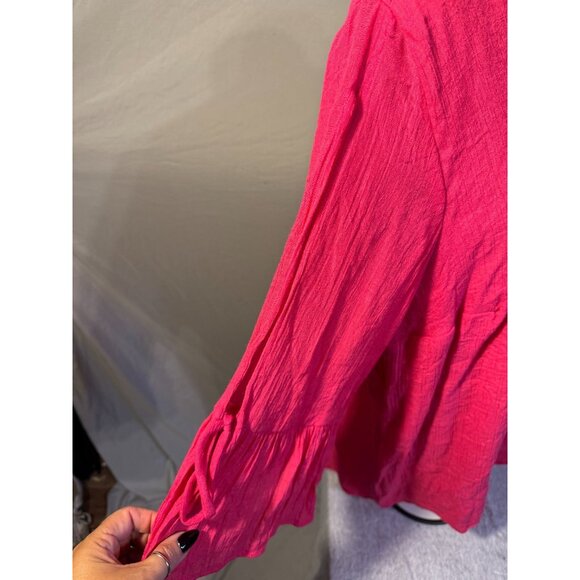 IN Studio Barbie Pink Tunic Top Shirt Bell Sleeves Womens Plus 2X Flowy 18/20 - Picture 3 of 3